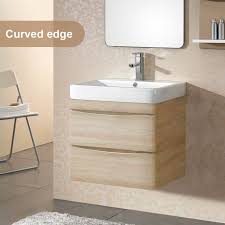 750mm wall hung vanity with curved edge