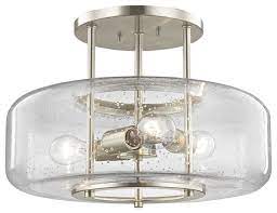 seeded glass semi flush ceiling light
