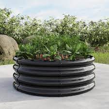Anvil 11 4 In H Black Metal Round Outdoor Raised Garedn Bed Raised Beds For Vegetables Garden Raised Planter Box