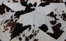 round patchwork star cowhide rug size