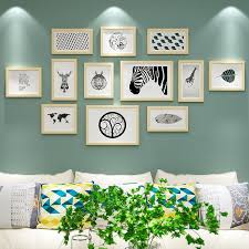 simple style picture frames set solid