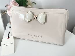 ted baker beige pink bow makeup bag