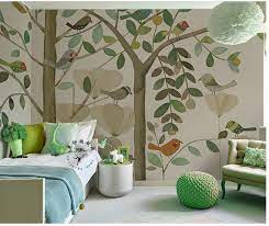 Watercolor Tree Nursery Wallpaper Wall