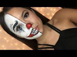 easy halloween makeup half clown face