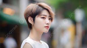 Beautiful Asian Haircut With Short Hair For Korean Girl Background, A Young  Woman With A Refreshing Short Cut, Hd Photography Photo, Nose Background  Image And Wallpaper for Free Download