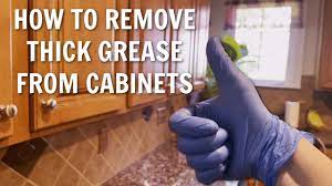 thick grease from kitchen cabinets