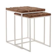 Square Sleeper Wood Side Table Without