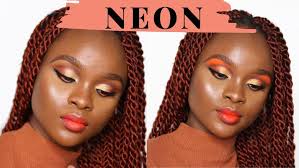 easy orange neon makeup look video