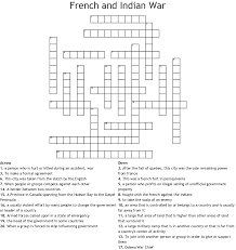 I find it keeps my mind sharp, and it's fun to study vocabulary too . French And Indian War Crossword Wordmint