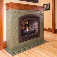 In Pesto Arts Crafts Tile Fireplace