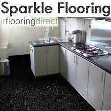 black sparkly kitchen flooring