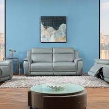 Smoke Grey Genuine Italian Leather Sofa