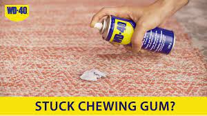 stuck chewing gum wd 40 multipurpose