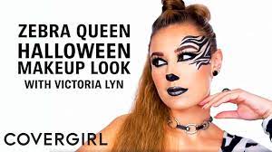 zebra queen halloween makeup look with