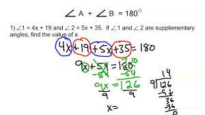 Equation Involving Supplementary Angles