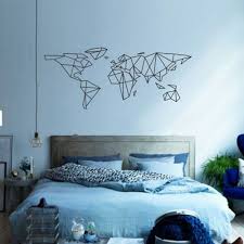 geometric world map vinyl wall sticker