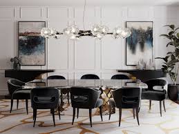 elegant dining room with black dining