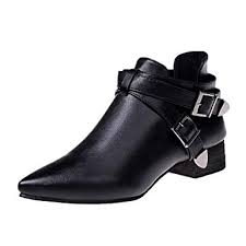 Amazon Com Women Casual Buckle Strap Pointed Toe Flat