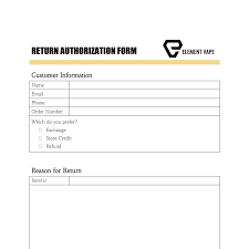 Rma Form Template Word Free Request Doc Sample Element Vape