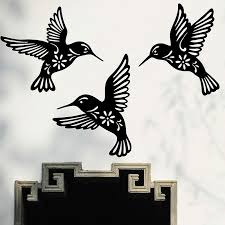Black Metal Bird Hummingbird Wall Decor