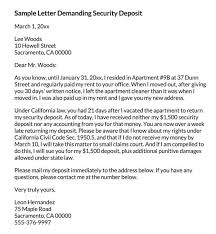 free security deposit demand letters