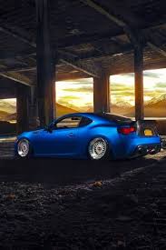 wallpaper subaru brz blue sport car