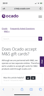 can i use m s gift cards on ocado