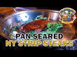how to best pan sear ny strip steaks in
