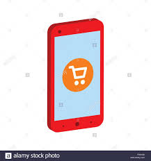 Smartphone With Shopping Cart Mobile Shopping Concept