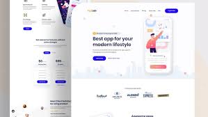 mobile app landing page template psd