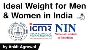 icmr released ideal weight of indian