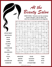 beauty salon word search