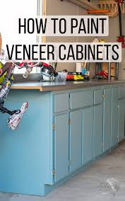 how to paint veneer cabinets for a