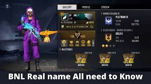 Garena free fire has been very popular with battle royale fans. Bnl Real Name All Need To Know Prepareexams