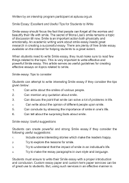 calam eacute o smile essay excellent and useful tips for students to write 