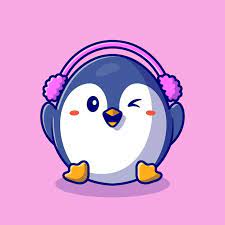 cute penguin wearing ear cartoon