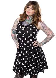 Sourpuss Ghost With The Most Keyhole Skater Dress