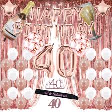 rose gold 40th birthday decorations for