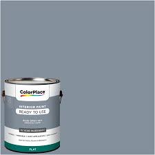 Colorplace Pre Mixed Ready To Use Interior Paint Blue Grey Sky Flat Finish 1 Gallon