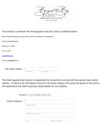photography session agreement form