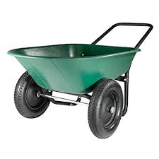 2 tire wheelbarrow garden cart
