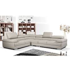 Leather Sectional Grey Esf Furniture