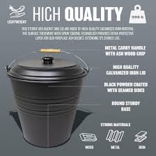 New 12l Metal Ash Bucket With Lid