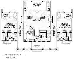 vacation house plan with two master suites