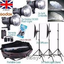 Godox De300 900w Studio Flash Lighting Set Photography Strobe Light Portrait Kit
