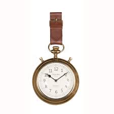 Nickel Leather Hanging Wall Clock