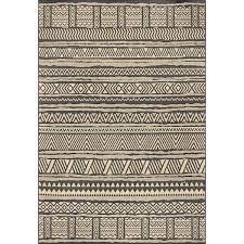 Nuloom Abbey Tribal Striped Charcoal 9