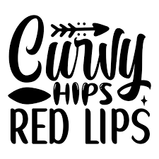 premium vector curvy hips red lips svg