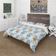 piece blue king coastal bedding set