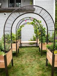 Arch Trellis For Elevated Planter